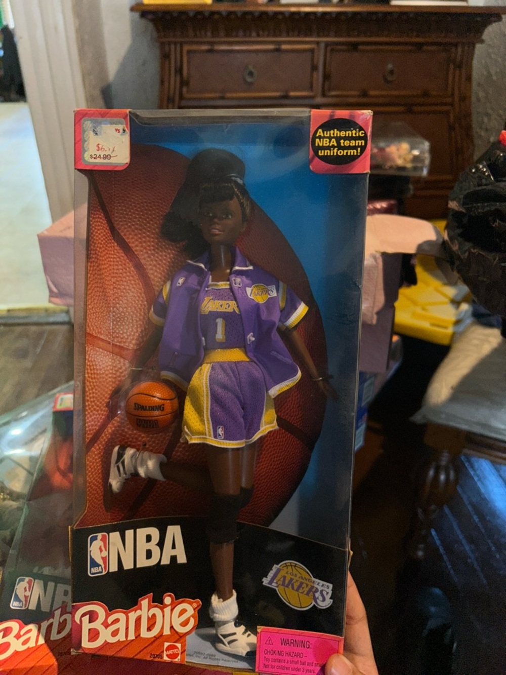 Barbie Los Angeles Lakers Doll in Purple & Gold Outfit. Authentic NBA Uniform